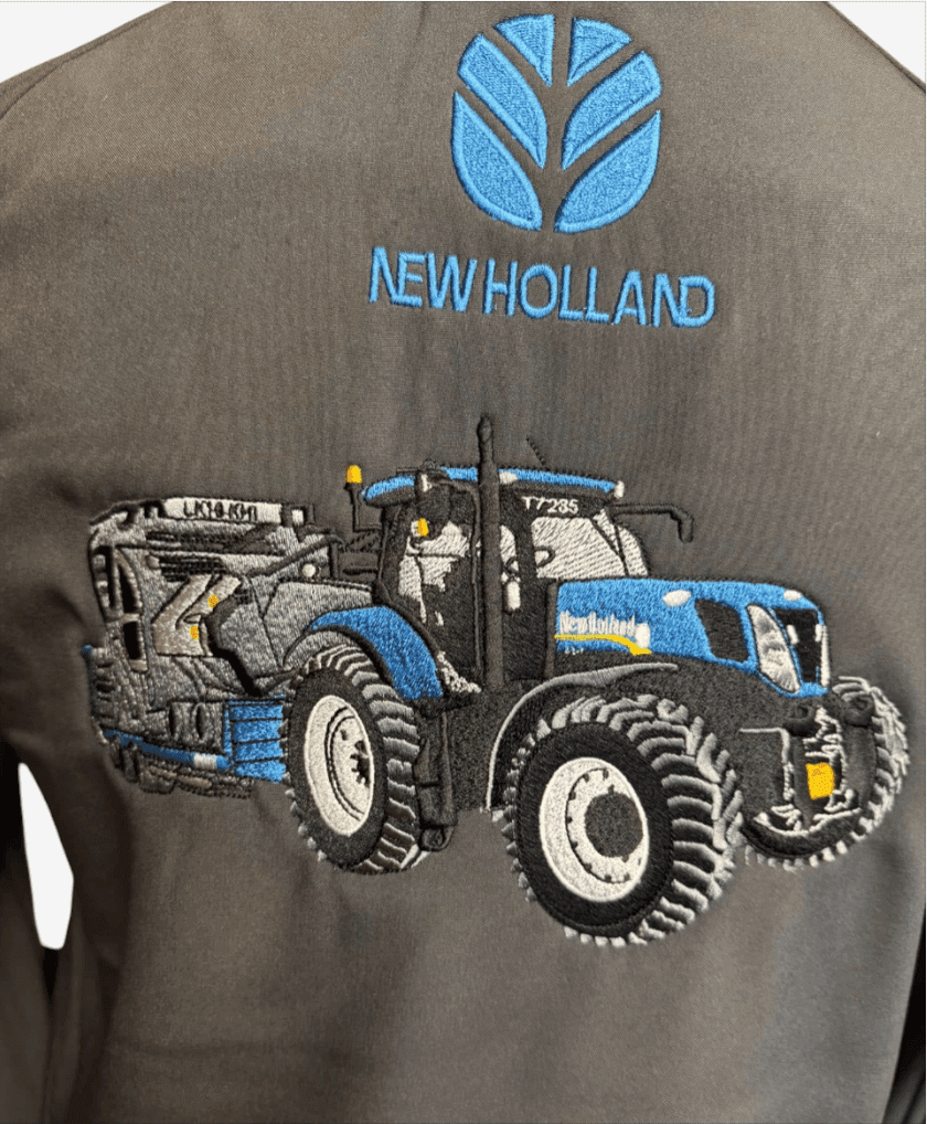 New Holland Tractor - Jacket Embroidery by Superior Embroidery Armagh